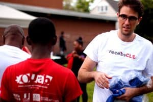 handing out jerseys recess cleveland